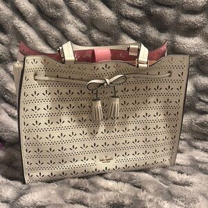 Kate Spade Cream and Pink Cut-Out Tote